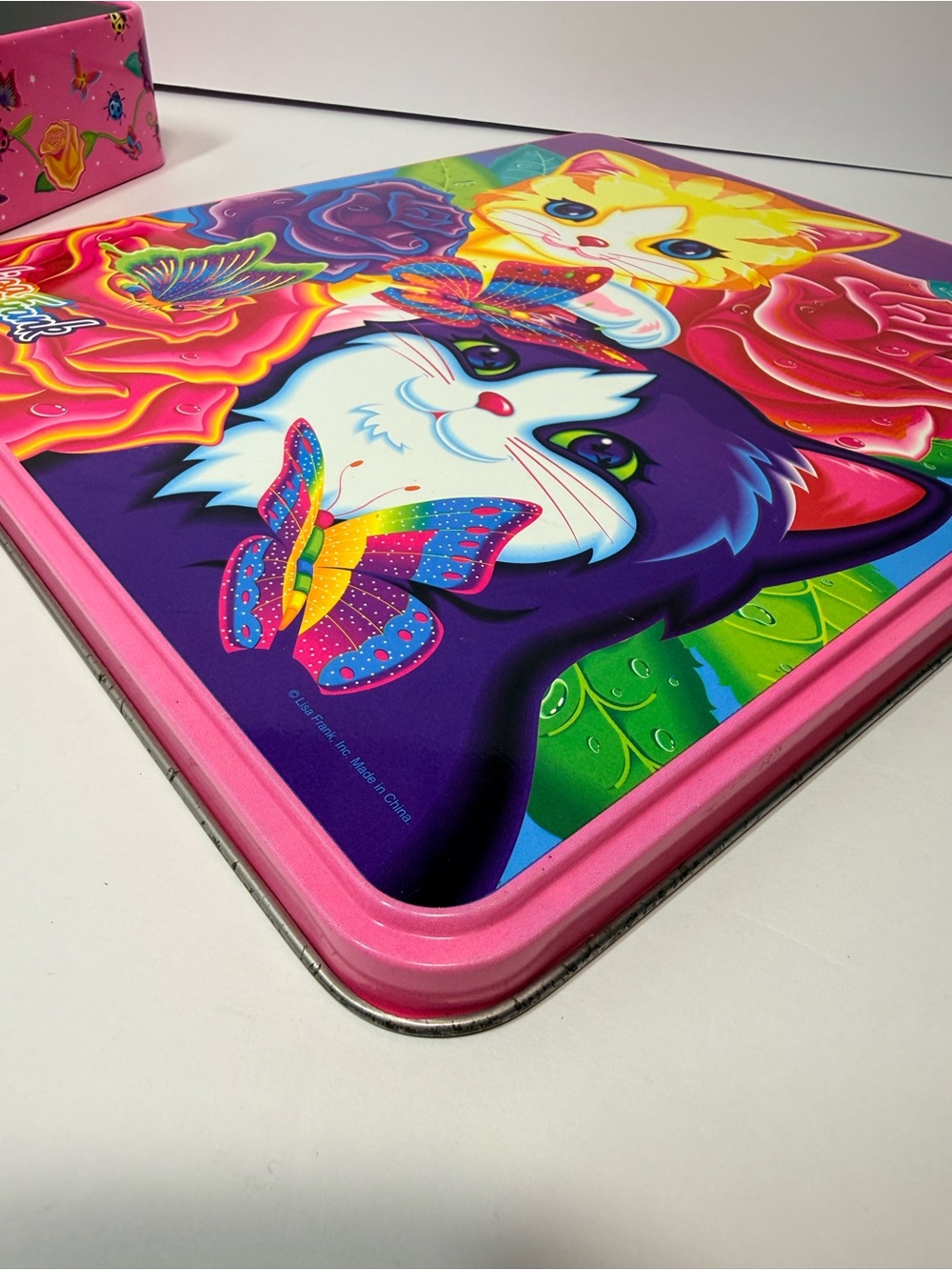 VTG Lisa Frank Kittens and Butterflies Tin only 10.5”x12” *READ - Picture 14 of 16